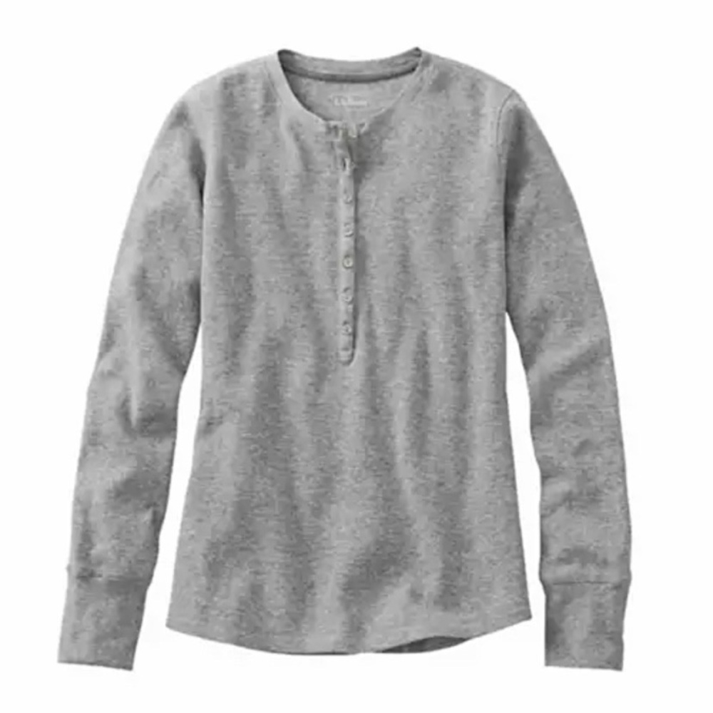 L.L.Bean Women's Long Sleeve Waffle Knit Henley